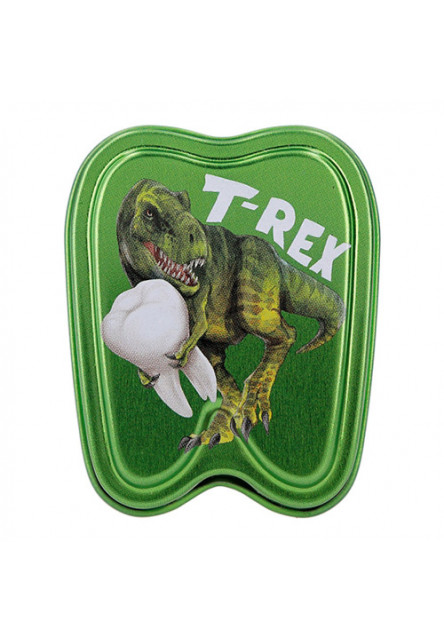 ASST | Hliníková krabička na zuby, T-Rex, zelená